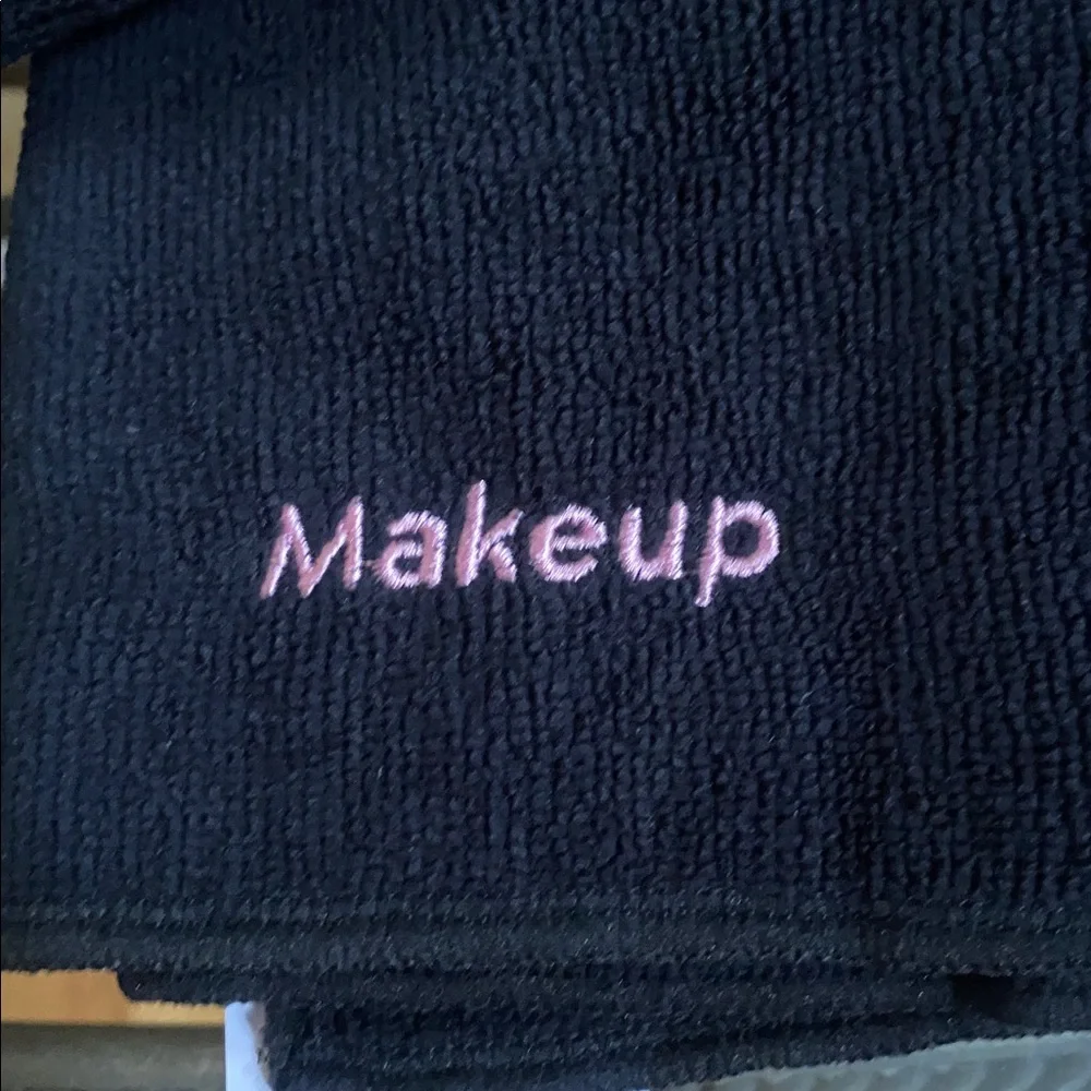 NWT set of 3 Black microfiber Pink embroidered 